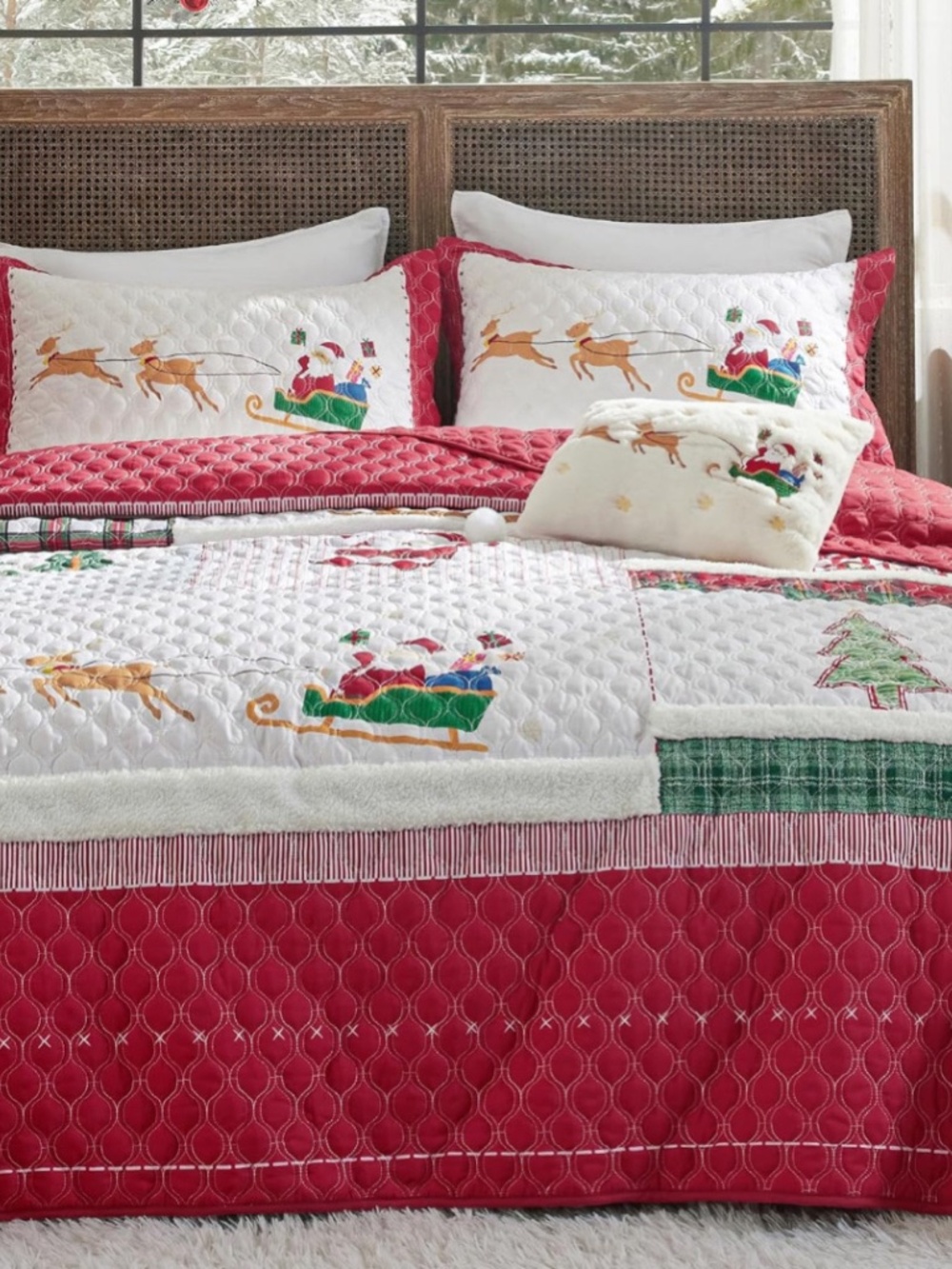 Bedsure Christmas Quilt Bedding Set - Queen